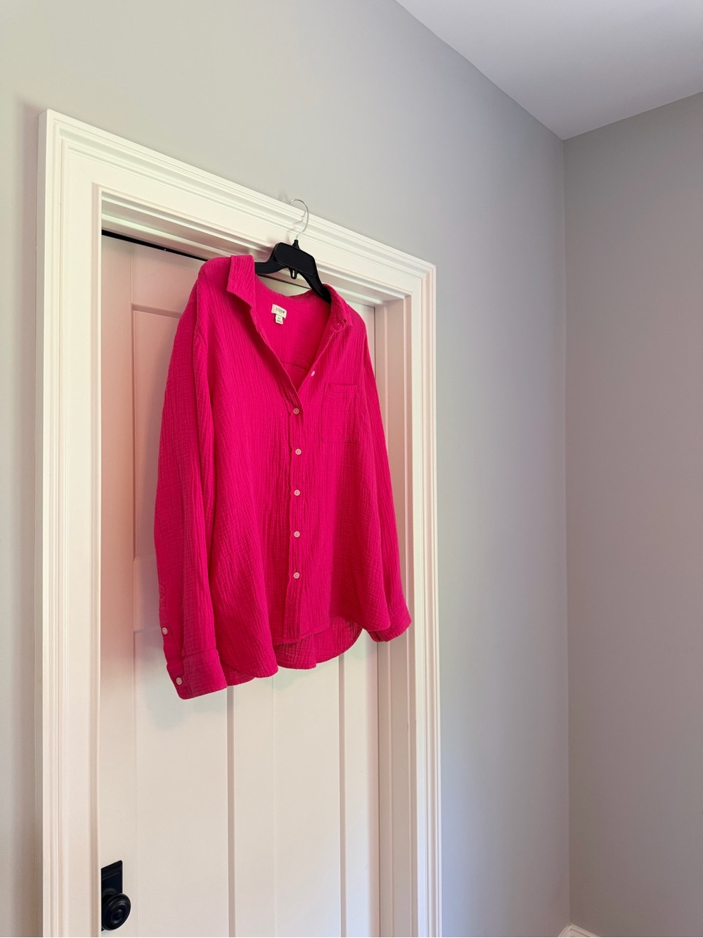 J. Crew Factory Bright Fuchsia Button-Front Tunic